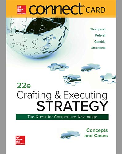 Stock image for Connect Access Card for Crafting & Executing Strategy: Concepts and Cases for sale by Facetextbooks