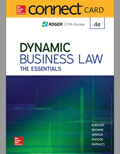 Stock image for Connect Access Card for Dynamic Business Law: The Essentials for sale by One Planet Books