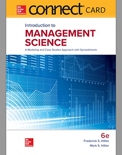 Beispielbild fr Connect Access Card for Introduction to Management Science: A Modeling and Case Studies Approach with Spreadsheets zum Verkauf von Facetextbooks
