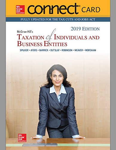 Stock image for Connect Access Card for McGraw-Hill's Taxation of Individuals and Business Entities 2019 Edition for sale by BookHolders