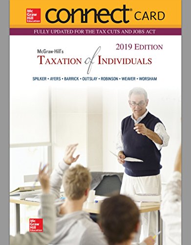 Beispielbild fr Connect Access Card for McGraw-Hill's Taxation of Individuals 2019 Edition zum Verkauf von BooksRun