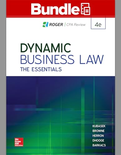 Stock image for GEN COMBO LOOSELEAF DYNAMIC BUSINESS LAW: THE ESSENTIALS; CONNECT ACCESS CARD Kubasek, Nancy K. for sale by Vintage Book Shoppe