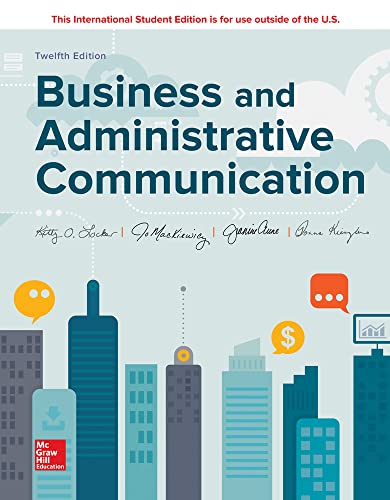 Imagen de archivo de ISE Business and Administrative Communication a la venta por GF Books, Inc.