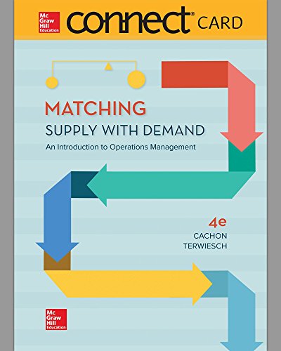 Imagen de archivo de Connect Access Card for Matching Supply with Demand: An Introduction to Operations Management a la venta por Facetextbooks