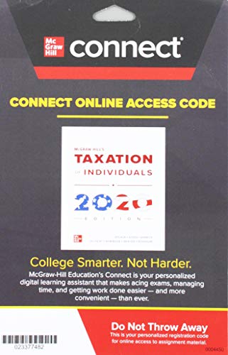 Stock image for Connect Access Card for McGraw-Hill's Taxation of Individuals 2020 Edition for sale by One Planet Books