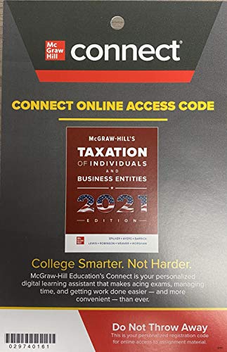 Stock image for Connect Access for McGraw Hill's Taxation of Individuals and Business Entitites 2021 Edition for sale by SecondSale