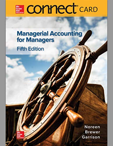 9781260480771: Managerial Accounting for Managers Connect Access Card
