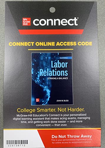 Stock image for Connect Access Code for Labor Relations 6th Edition for sale by A Team Books