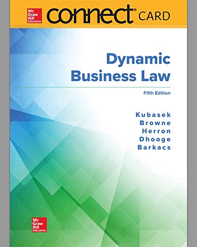 Imagen de archivo de Connect Access Card for Dynamic Business Law a la venta por Textbooks_Source