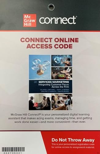 Stock image for Connect Access Card For Services Marketing Integrating Customer Focus Across the Firm for sale by A Team Books