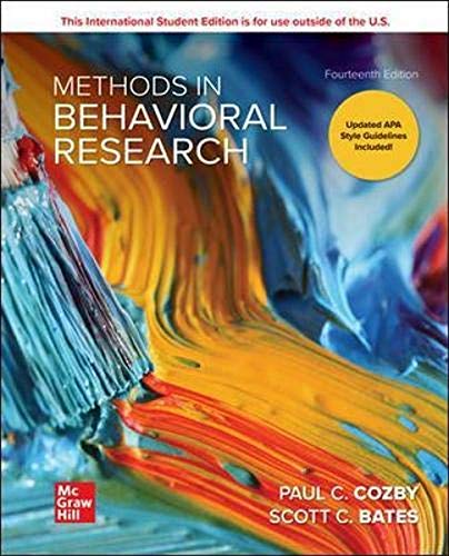 9781260565980: ISE Methods in Behavioral Research