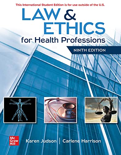 Stock image for ISE Law & Ethics for Health Professions (ISE HED P.S. HEALTH OCCUPATIONS) for sale by Books Unplugged