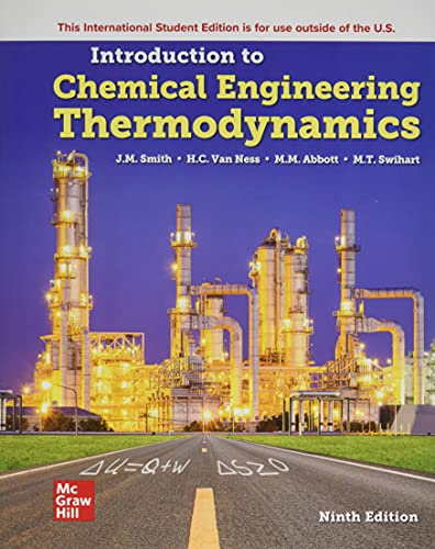 9781260597684: Introduction to Chemical Engineering Thermodynamics ISE