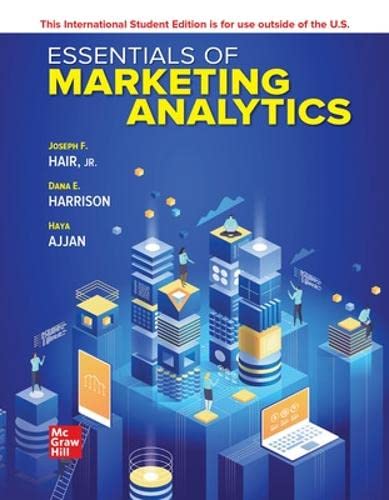 Imagen de archivo de ISE Essentials of Marketing Analytics ISE HED IRWIN MARKETING a la venta por PBShop.store UK