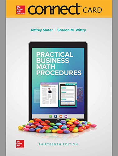 Beispielbild fr Connect Access Card for Practical Business Math Procedures zum Verkauf von One Planet Books