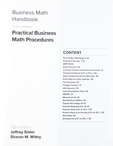 9781260692303: Business Math Handbook for Practical Business Math Procedures