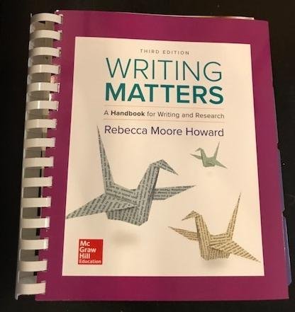 Stock image for ND VIRGINIA TECH Writing Matters: A Handbook for Writing and Research for sale by BookHolders