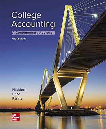 Beispielbild fr College Accounting (A Contemporary Approach) zum Verkauf von Books Unplugged