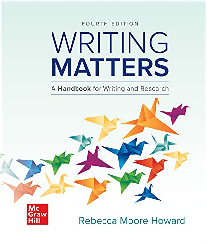 Stock image for Writing Matters: A Handbook for Writing and Research With Exercises for sale by TextbookRush