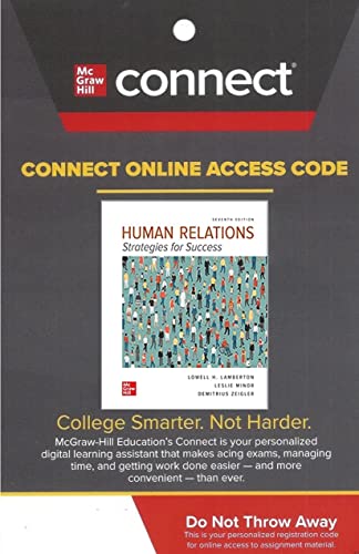 Beispielbild fr CONNECT Standalone Access Card for Human Relations 7th Edition zum Verkauf von Facetextbooks