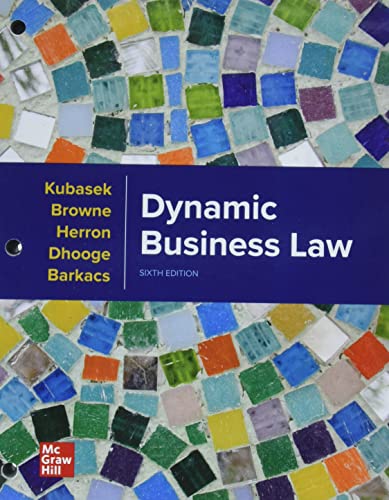 Beispielbild fr Loose Leaf for Dynamic Business Law zum Verkauf von HPB-Red