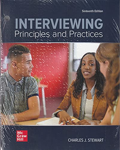 Stock image for Looseleaf for Interviewing: Principles and Practices [Paperback] Stewart, Charles for sale by Bookseller909