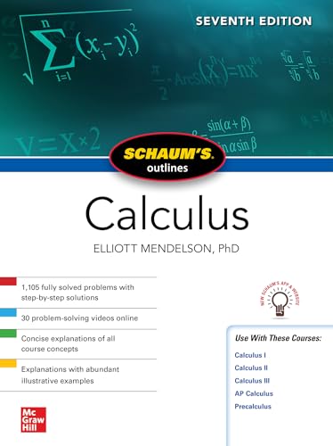 Imagen de archivo de Schaums Outline of Calculus, Seventh Edition (Schaums Outlines) a la venta por Goodwill
