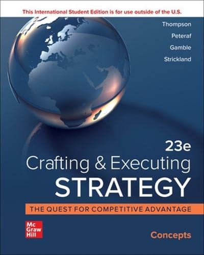 Stock image for ISE Crafting and Executing Strategy: Concepts (ISE HED IRWIN MANAGEMENT) for sale by GF Books, Inc.