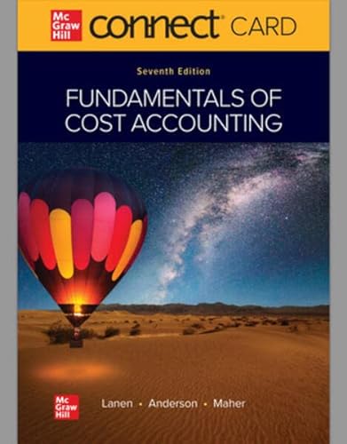 Stock image for Connect Access Card for Fundamentals of Cost Accounting 7th Edition for sale by A Team Books