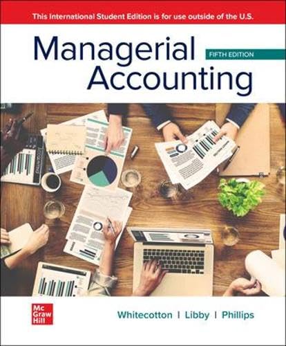 Imagen de archivo de ISE Managerial Accounting a la venta por The Book Cellar, LLC