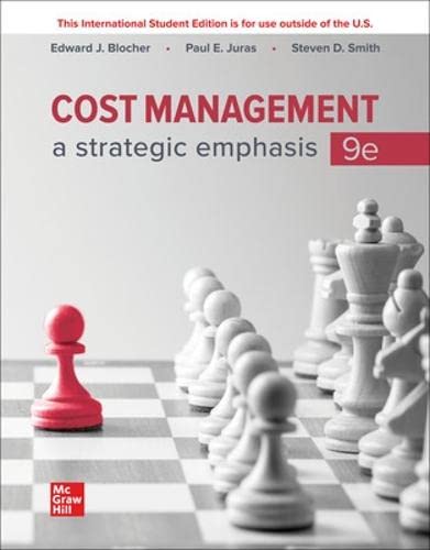 Stock image for Cost Management A Strategic Emphasis for sale by Byrd Books