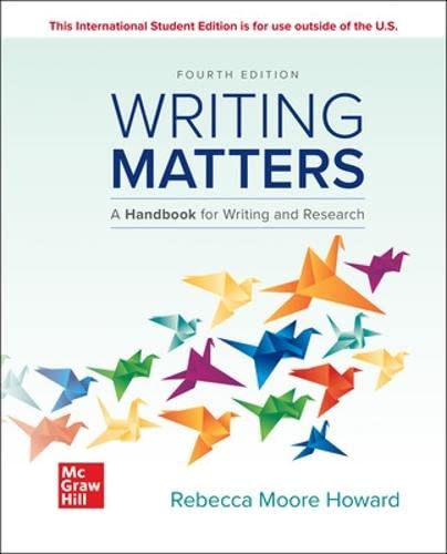 Stock image for ISE Writing Matters: A Handbook for Writing and Research (Comprehensive Edition With Exercises) for sale by Books Puddle