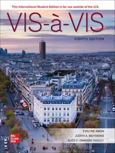 Stock image for Ise Vis-A-Vis: Beginning French (student Edition) 8 ed for sale by GreatBookPricesUK