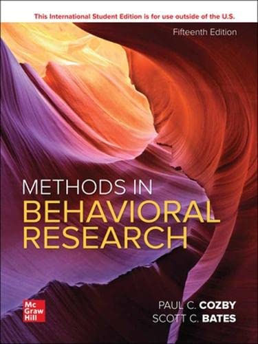 Beispielbild fr Methods in Behavioral Research zum Verkauf von Blackwell's