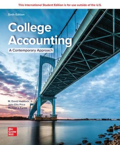 Beispielbild fr College Accounting (A Contemporary Approach) ISE zum Verkauf von Books Puddle