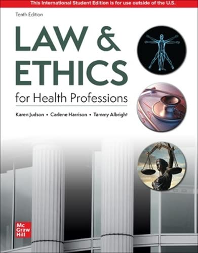 Stock image for Judson, K: Law & Ethics for the Health Professions ISE for sale by GF Books, Inc.