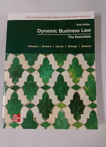 Stock image for Dynamic Business Law: The Essentials ISE for sale by Blackwell's