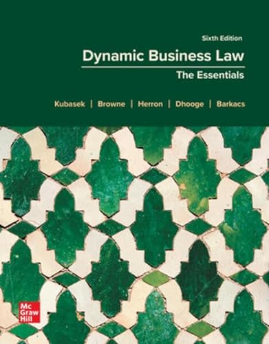 Beispielbild fr Loose Leaf for Dynamic Business Law: The Essentials zum Verkauf von Textbooks_Source