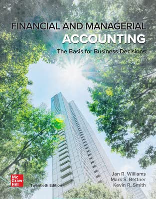 Beispielbild fr Financial & Managerial Accounting: The Basis for Business Decisions zum Verkauf von Revaluation Books