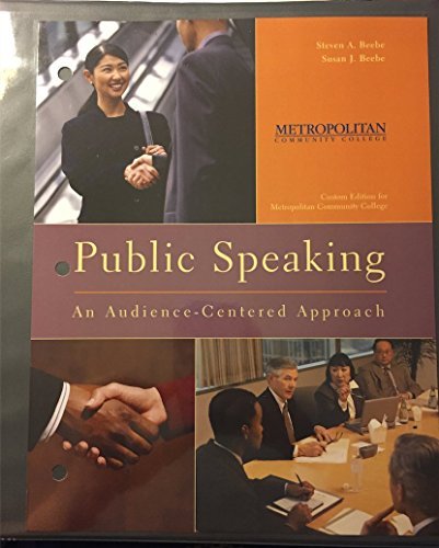 Stock image for Public Speaking an Audience-centered Approach: Custom Edition for Metropolitan Community College for sale by Buyback Express