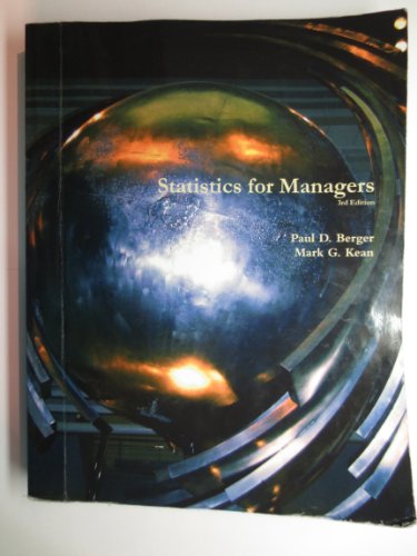 9781269330541: Statistics for Managers: 3rd Edition