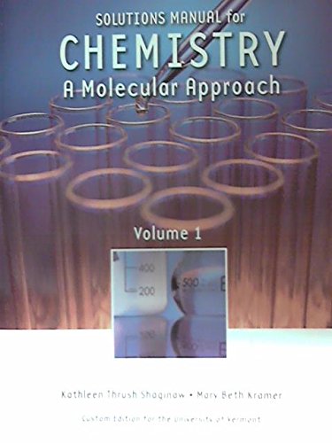 Beispielbild fr Solutions Manual for Chemistry: A Molecular Approach zum Verkauf von SecondSale