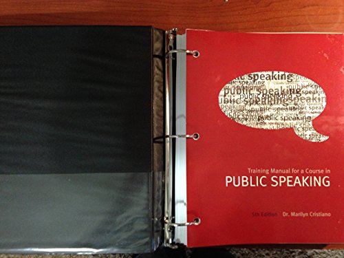 Beispielbild fr Training Manual for a Course in Public Speaking, Fifth Edition zum Verkauf von HPB-Red