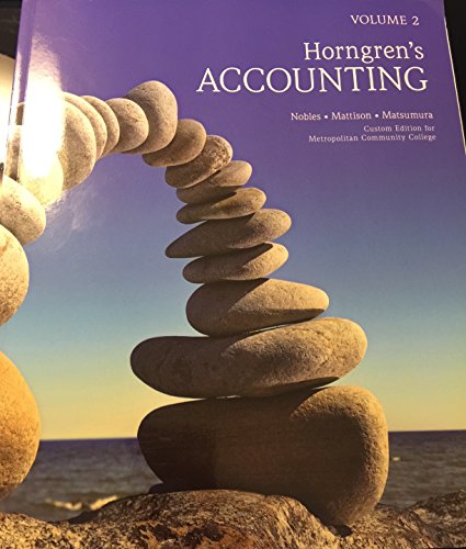 Beispielbild fr Horngren's Accounting Volume 2 zum Verkauf von ThriftBooks-Dallas