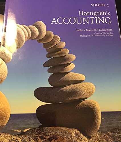 Imagen de archivo de Horngren's Accounting Volume 2 a la venta por ThriftBooks-Dallas