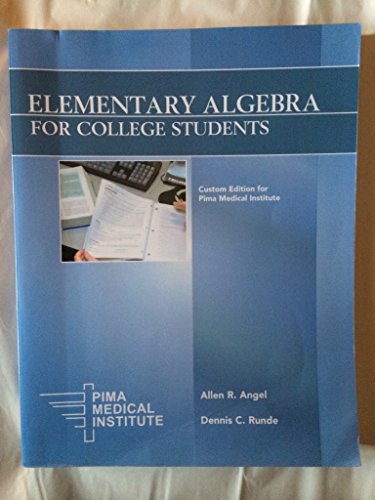 Elementary Algebra For College Students