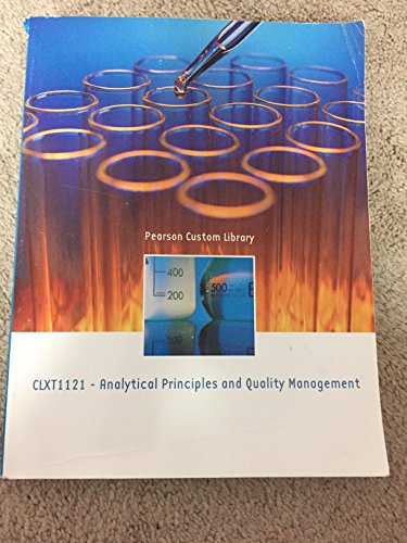 Stock image for CLXT1121 - Analytical Principles and Quality Management for sale by Better World Books: West