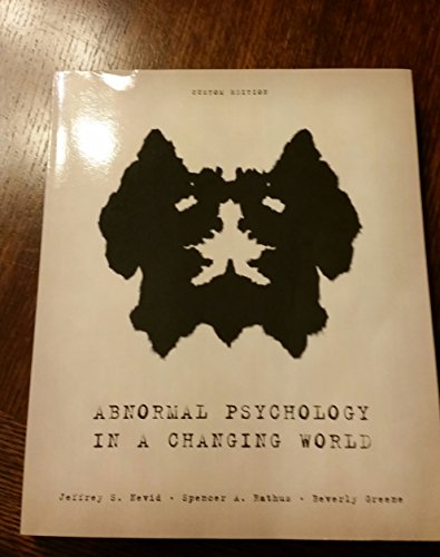 Beispielbild fr Abnormal Psychology in a Changing World" Custom Edition zum Verkauf von HPB-Red