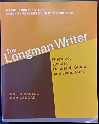 Imagen de archivo de The Longman Writer Rhetoric, Reader, Research Guide, and Handbook a la venta por SecondSale