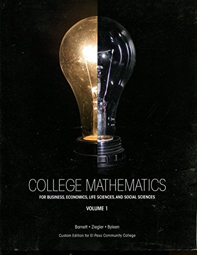 Beispielbild fr College Mathematics for Business, Economics, Life Sciences and Social Sciences Vol 1 zum Verkauf von HPB-Red